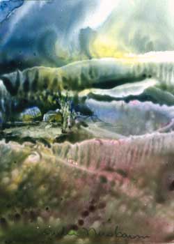 "Nestled" by Julie Nusbaum, Shawano WI - Watercolor on Yupo